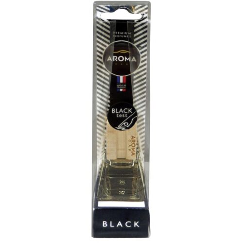 Aroma Car Prestige Wood/Glass Hanging Bottle – Black
