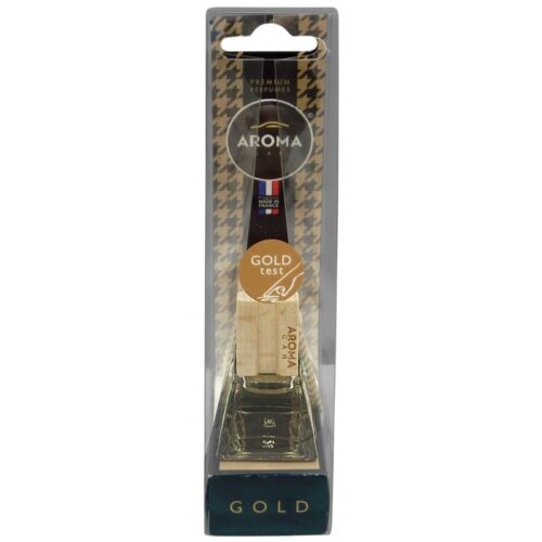 Aroma Car Prestige Wood/Glass Hanging Bottle – Gold