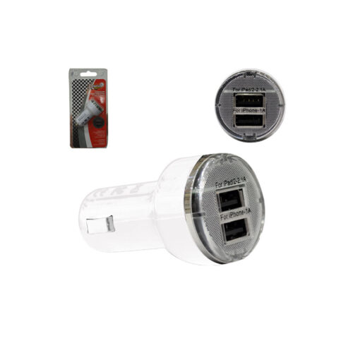 Double USB Car Charger White