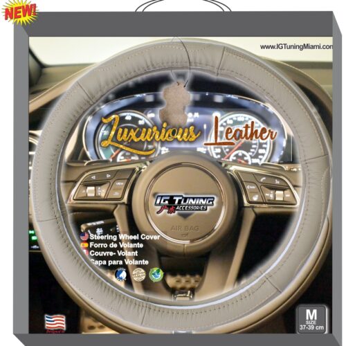 IG Tuning Steering Wheel Cover Leather Beige