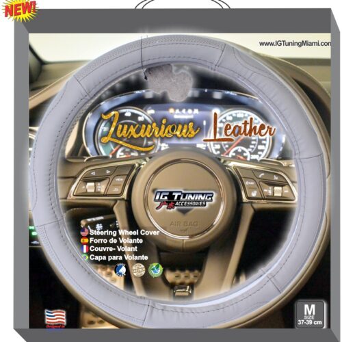 IG Tuning Steering Wheel Cover Leather Grey
