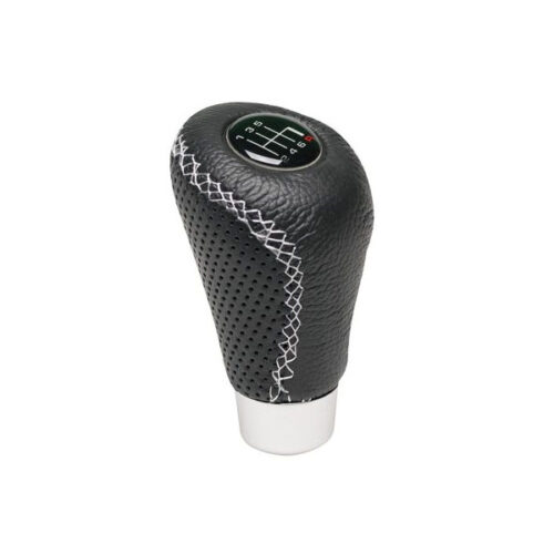 Gear Knob in Black with White Stitch and Gear Box Stickers