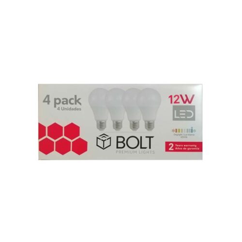 12W Bolt LED Bulb (85-265V) 4 Pack