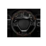 Medium Black-Orange Cross Stitch Swissdrive Steering Wheel Cover - Image 3