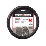 Medium Arrow Grip Black-Black-Grip-Red Stitch Swissdrive Steering Wheel Cover