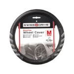 Medium Arrow Grip Black-Grey Grip-Grey Stitch Swissdrive Steering Wheel Cover