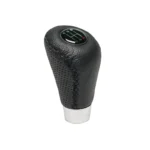 Black Leather Gear Knob With Black Stitch Swissdrive - Image 2