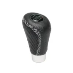 Black Leatherette Gear Knob With White Stitch Swissdrive