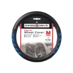Medium Arrow Grip Black-Blue Grip-Blue Stitch Swissdrive Steering Wheel Cover