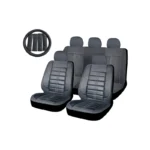 Swissdrive Blackw/Stitch Supreme 14Pc Seat Cover (4 Shoulder Pads, 1 Swc)