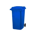 Bolt 100L Blue Plastic Trash Can With Wheels, Side Pins And Lids