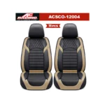 AC Racing Universal Leather Seat Cover Beige/Black 11Pcs