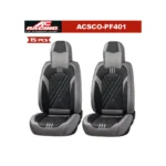 AC Racing Universal Leather Seat Cover W/Pillow Grey/Black 15Pcs