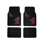 IG Tuning Black 4Pc "Hearts" Carpet Mat - Image 3