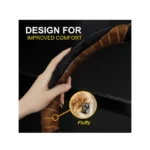 IG Tuning Steering Wheel Cover Suede Black/Brown - Image 3