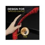 IG Tuning Steering Wheel Cover Suede Black/Red - Image 4