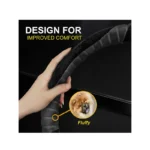 IG Tuning Steering Wheel Cover Suede Plain Black - Image 3