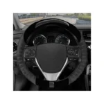 IG Tuning Steering Wheel Cover Suede Black/Carbon - Image 2