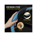 IG Tuning Steering Wheel Cover Suede Black/Blue/Carbon - Image 3