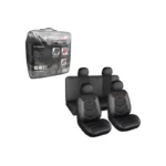 Lafa Racing Topride Leather Seat Cover Full Black/Black/Red 10Pcs