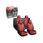 Lafa Racing Topride Leather Seat Cover Full Black/Red 10Pcs