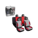Lafa Racing Topride Leather Seat Cover Full Black/Grey/Red 10Pcs
