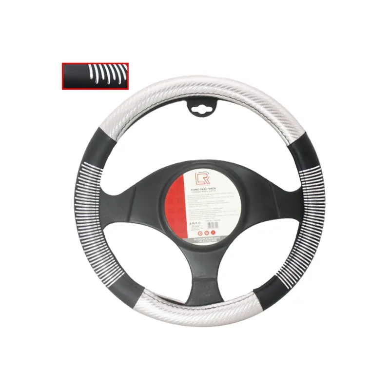LF-4241-NP Lafa Racing Topride Steering Wheel Cover Black Silver 38 x 8.2 cm - Image 1