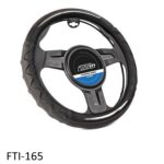 FW Racing Twin Steering Cover Black w/Red Stitch