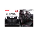 Seat Cover Swissdrive Vitesse Ultra-Luxe Black/Red Stitches 15Pcs